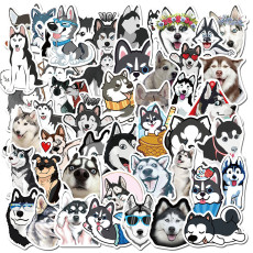 50 cute pet husky graffiti stickers suitcase laptop thermos computer waterproof stickers