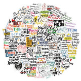 100 inspirational English learning motto graffiti stickers decorative luggage waterproof without leaving glue stickers