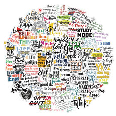 100 inspirational English learning motto graffiti stickers decorative luggage waterproof without leaving glue stickers