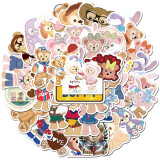 40 cartoon cute bear and cartoon rabbit bear graffiti stickers suitcase laptop waterproof stickers