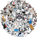 50 cute pet husky graffiti stickers suitcase laptop thermos computer waterproof stickers