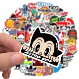 101 new personality cartoon tide brand graffiti stickers mobile phone skateboard luggage waterproof without leaving glue stickers removable