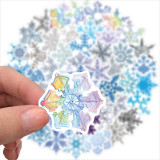 50 Christmas decoration glass snowflake pattern stickers laptop suitcase ipad waterproof stickers