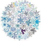 50 Christmas decoration glass snowflake pattern stickers laptop suitcase ipad waterproof stickers