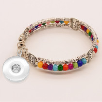 Turquoise colored silver bracelet fit18&20MM  snaps jewelry