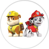 20MM  Cartoon  dog  Print   glass  snaps buttons