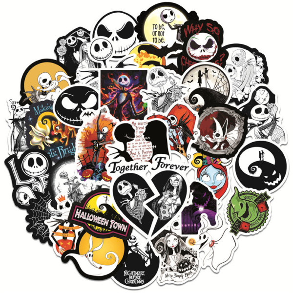 50 Christmas Horror Night Halloween Horror Graffiti Stickers Window Wall Wall Water Cup Trolley Sticker Stickers