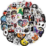 50 new zombie brides and Christmas horror night Halloween graffiti stickers water cup trolley case waterproof stickers