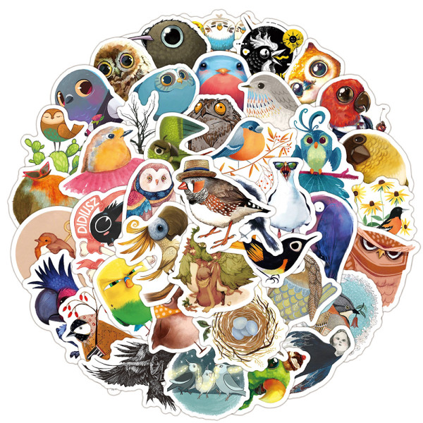 50 fairy tale cartoon animals cute bird owl graffiti stickers mobile phone water cup computer hand account book stickers