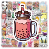 50 cute pearl milk tea graffiti stickers notebook guitar water cup trolley case waterproof stickers