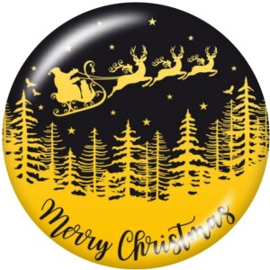 20MM Christmas  rabbit  Deer  Print   glass  snaps buttons