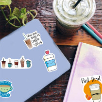 50 new cartoon coffee graffiti stickers water cup trolley case motorcycle notebook guitar waterproof stickers