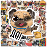 50 new cartoon sharpei dog pug graffiti stickers water cup trolley case scooter helmet waterproof stickers