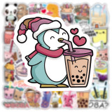 50 cute pearl milk tea graffiti stickers notebook guitar water cup trolley case waterproof stickers