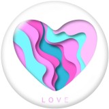 20MM  Love  mandala  Print   glass  snaps buttons