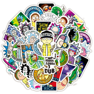 50 trumpeter Rick and Morty graffiti stickers skateboard water cup trolley stickers