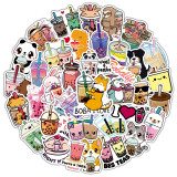 50 cute pearl milk tea graffiti stickers notebook guitar water cup trolley case waterproof stickers