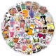 50 cute pearl milk tea graffiti stickers notebook guitar water cup trolley case waterproof stickers