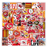 50 Kansas City Chiefs Rugby Graffiti Stickers Motorcycle Skateboard Street Decoration Stickers