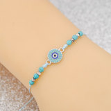 Blue hand-woven bracelet, starfish seahorse owl research rudder pendant, adjustable wax bracelet