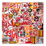 50 Kansas City Chiefs Rugby Graffiti Stickers Motorcycle Skateboard Street Decoration Stickers