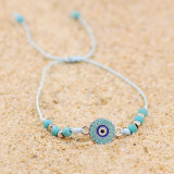 Blue hand-woven bracelet, starfish seahorse owl research rudder pendant, adjustable wax bracelet