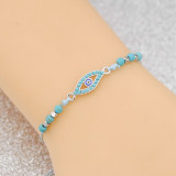 Blue hand-woven bracelet, starfish seahorse owl research rudder pendant, adjustable wax bracelet