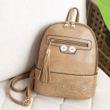 Leather retro pattern fashion tassel backpack fit 18mm snap button jewelry