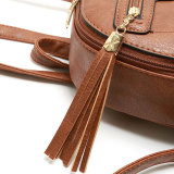 Leather retro pattern fashion tassel backpack fit 18mm snap button jewelry