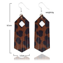 Leopard tassel bright color Leather Earrings
