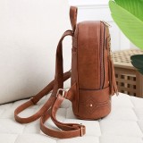 Leather retro pattern fashion tassel backpack fit 18mm snap button jewelry