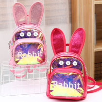 New transparent backpack women fashion laser leisure small backpack cartoon colorful student bag fit 18mm snap button jewelry