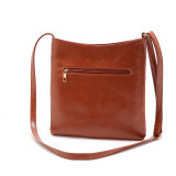 Simple fashion large capacity single shoulder bag messenger bag soft leather all-match casual fit 18mm snap button jewelry