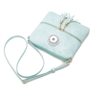 Double tassel front pocket zipper diagonal shoulder bag women's bag shoulder bag fit 18mm snap button jewelry