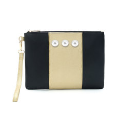 New Fashion Stitching Contrast Color Clutch, Envelope, Clutch fit 18mm snap button jewelry