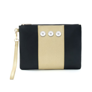 New Fashion Stitching Contrast Color Clutch, Envelope, Clutch fit 18mm snap button jewelry
