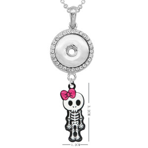 Halloween  Necklace With accessories silver  fit 20MM chunks 50CM chain  snaps jewelry  necklace for girls