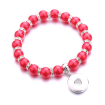 1 buttons With  snap Pearl Elasticity  bracelet fit18&20MM  snaps jewelry