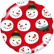 20MM  Christmas  Snowman   Print  glass  snaps  buttons