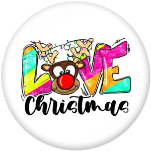 20MM  Christmas  Deer  Santa Claus   Print  glass  snaps  buttons