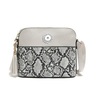Bags new handbags leopard print hit color stitching shell bag tassel shoulder messenger bag fit 18mm snap button jewelry