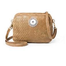 Women's bag multi-function multi-pocket zipper embroidery ladies messenger shoulder bag fit 18mm snap button jewelry