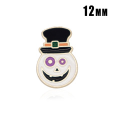 12MM Halloween design metal silver plated snap charms Multicolor