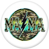 20MM  Basketbal   MAMA   Print  glass  snaps  buttons