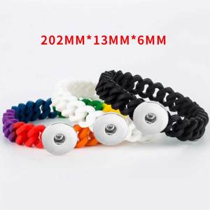1 snap button bracelet  Silicone Rainbow fit 18-20mm snaps