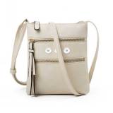 Hot-selling casual multifunctional pocket double zipper vertical female bag shoulder bag messenger bag fit 18mm snap button jewelry