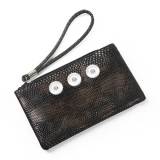 New style PU crocodile pattern ladies coin purse European and American simple clutch fit 18mm snap button jewelry