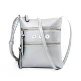 Hot-selling casual multifunctional pocket double zipper vertical female bag shoulder bag messenger bag fit 18mm snap button jewelry