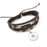 Multi-layer handmade beaded woven bracelet fit18&20MM  snaps jewelry