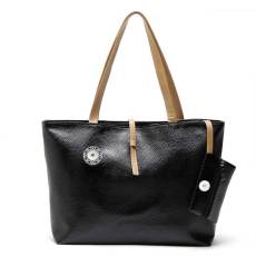 Thickened PU autumn and winter ladies handbags simple and elegant fashion one-shoulder two-piece bag fit 18mm snap button jewelry